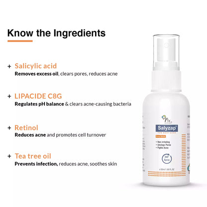 Salyzap for body acne body spray 50ml pack of 2