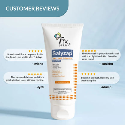 Fixderma Salyzap daily face cleanser for acne 60g