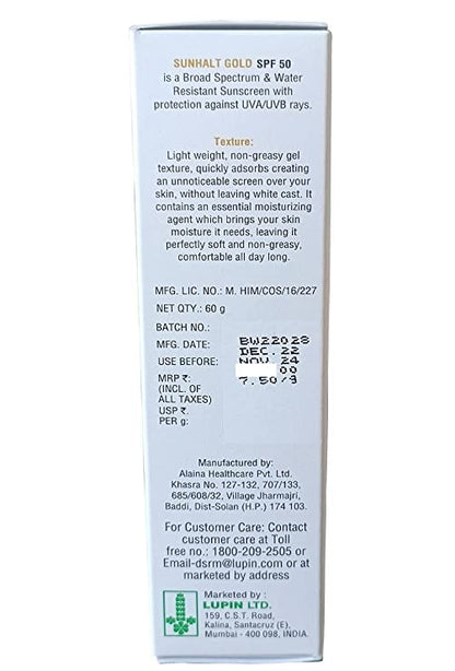 Sunhalt Gold Sunscreen Benefits